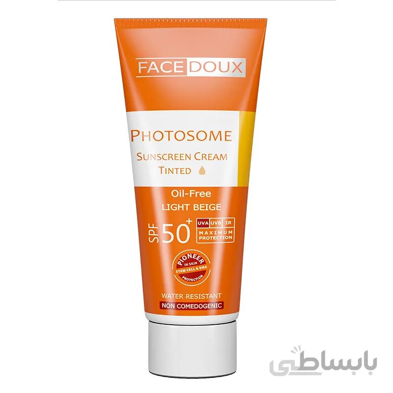 کرم ضد آفتاب فیس دوکس مدل Photosome Spf50 فاقد چربی بژ روشن