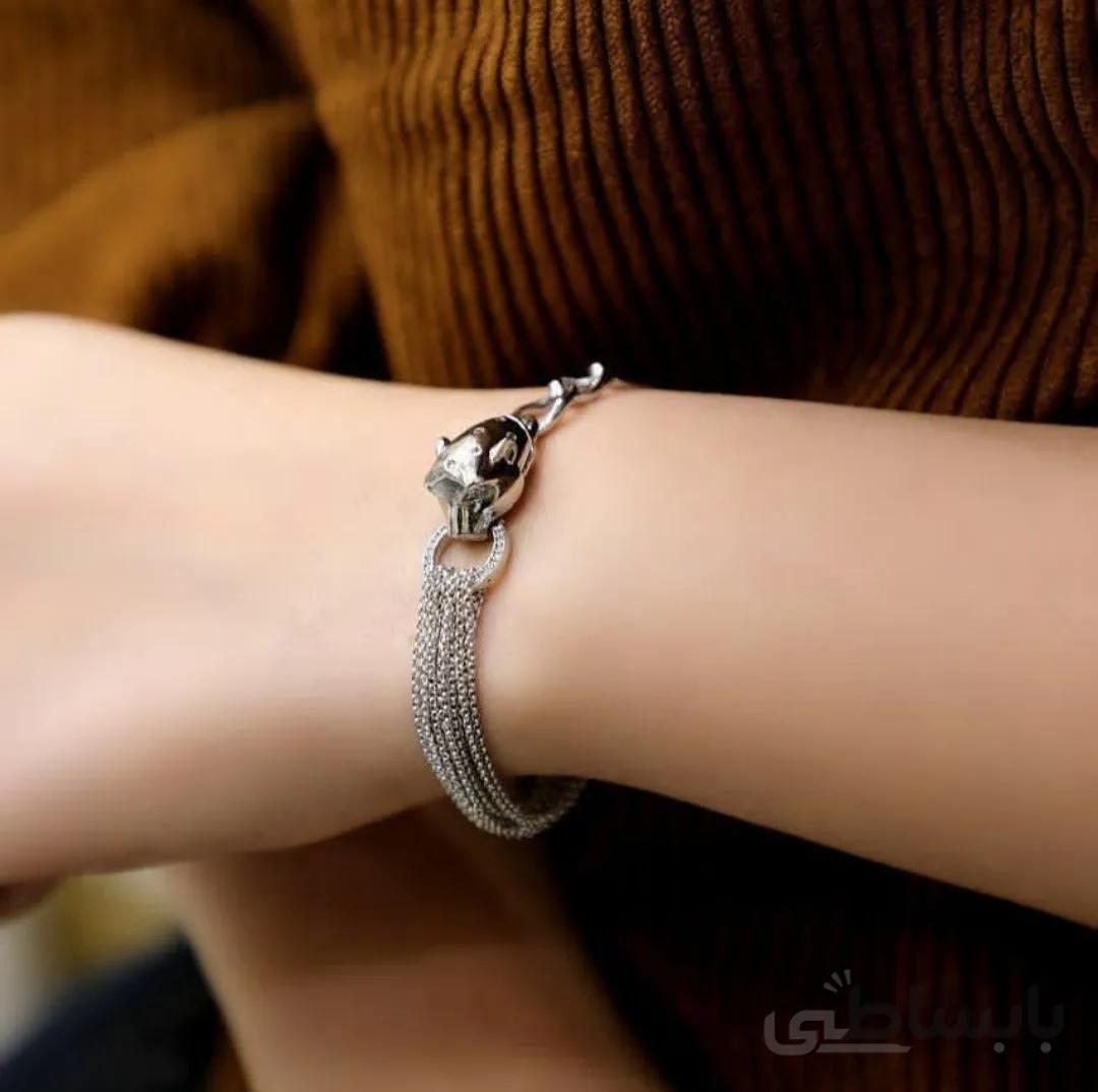 دستبند زنجیری زنانه مدل سر ببر برند ژوپینگ