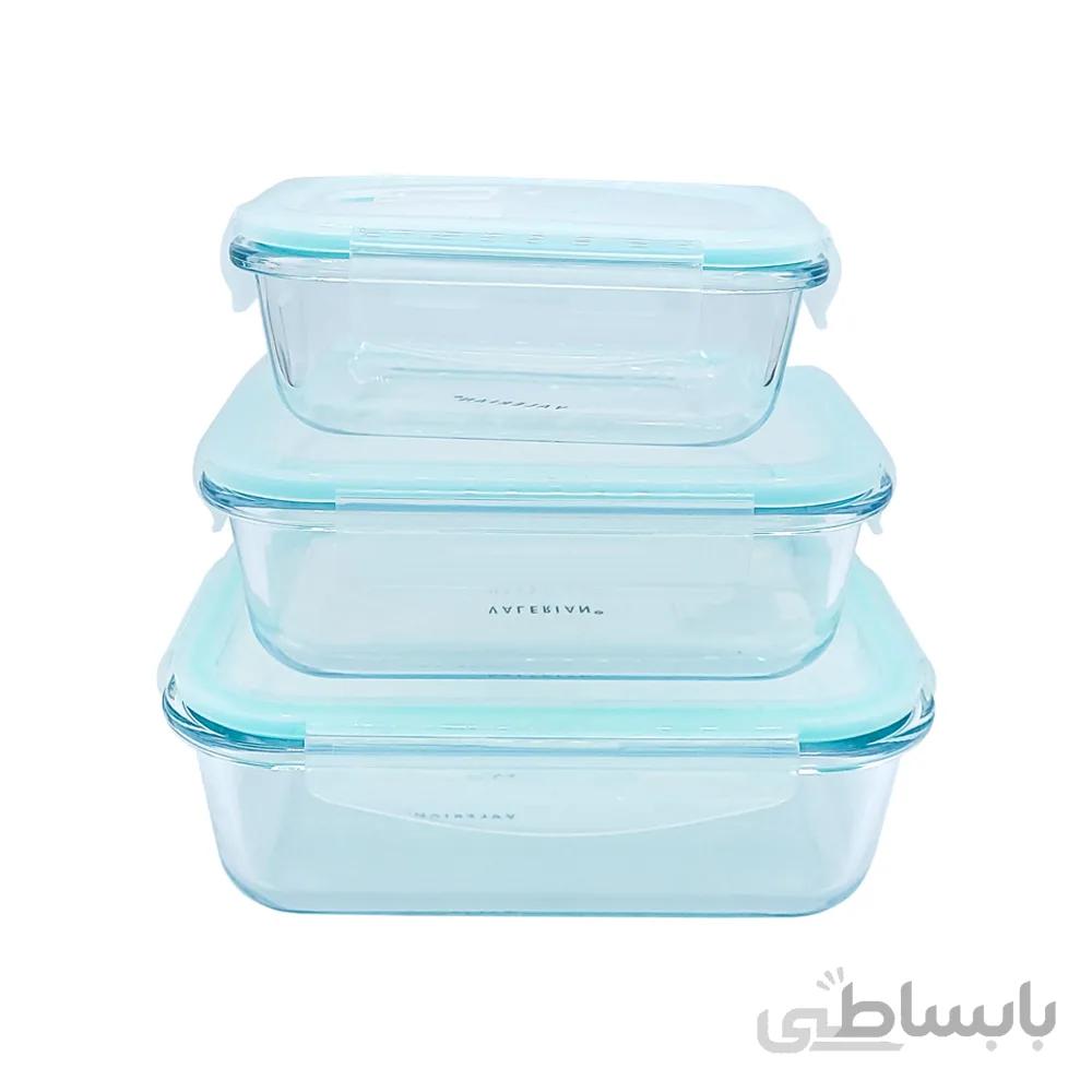 ظرف نگهدارنده 3 تکه مستطیل سوپاپ دار والرین مدل HZ9890