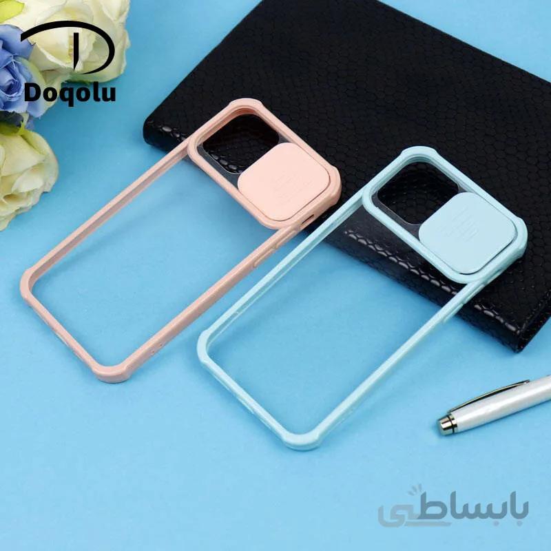 قاب گوشی اپل Apple iphone 12 pro مدل محافظ لنزدار کشویی پشت شفاف ضربه گیر