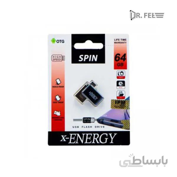 فلش ۶۴ گیگ ایکس-انرژی X-Energy SPIN OTG ا X-Energy SPIN 64GB OTG flash memory
