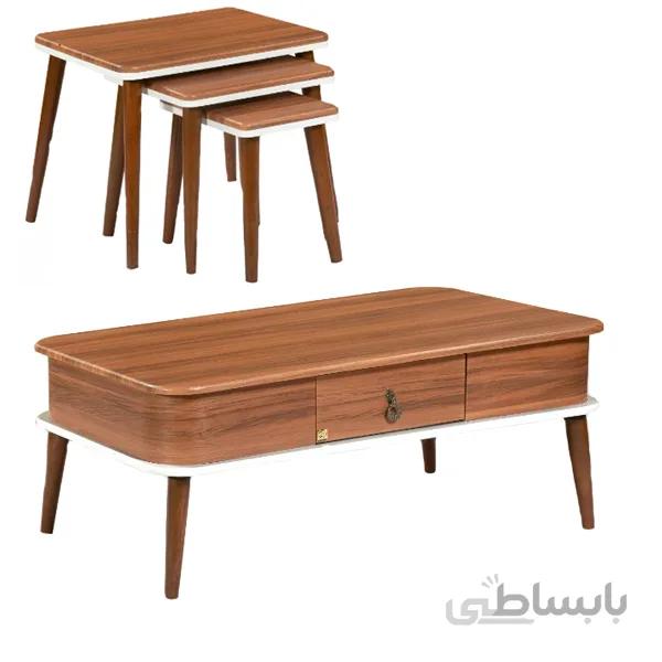 ست جلو مبلی و عسلی چوبی مدل مارال