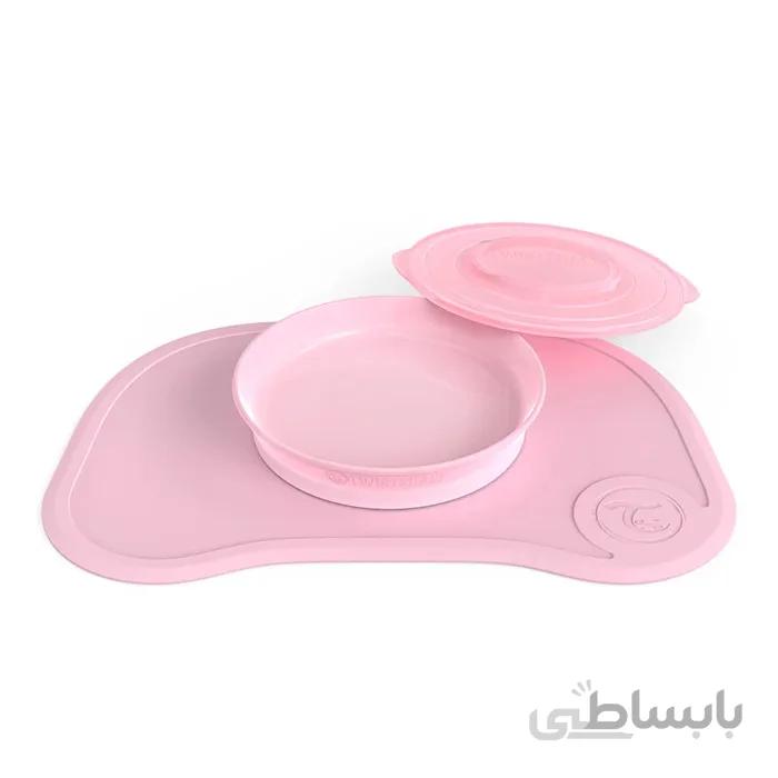 ظرف غذا خوری و صفحه نگهدارنده صورتی تویست شیک