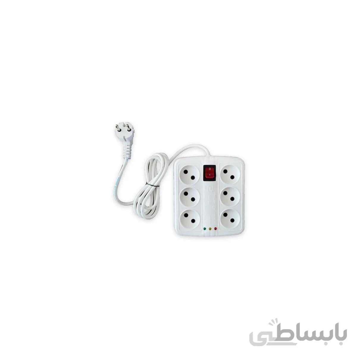 محافظ برق 6 خانه با 180سانتی متر سیم 10آمپر کلیددار باخ الکترونیک کامپیوتر، صوتی وتصویری