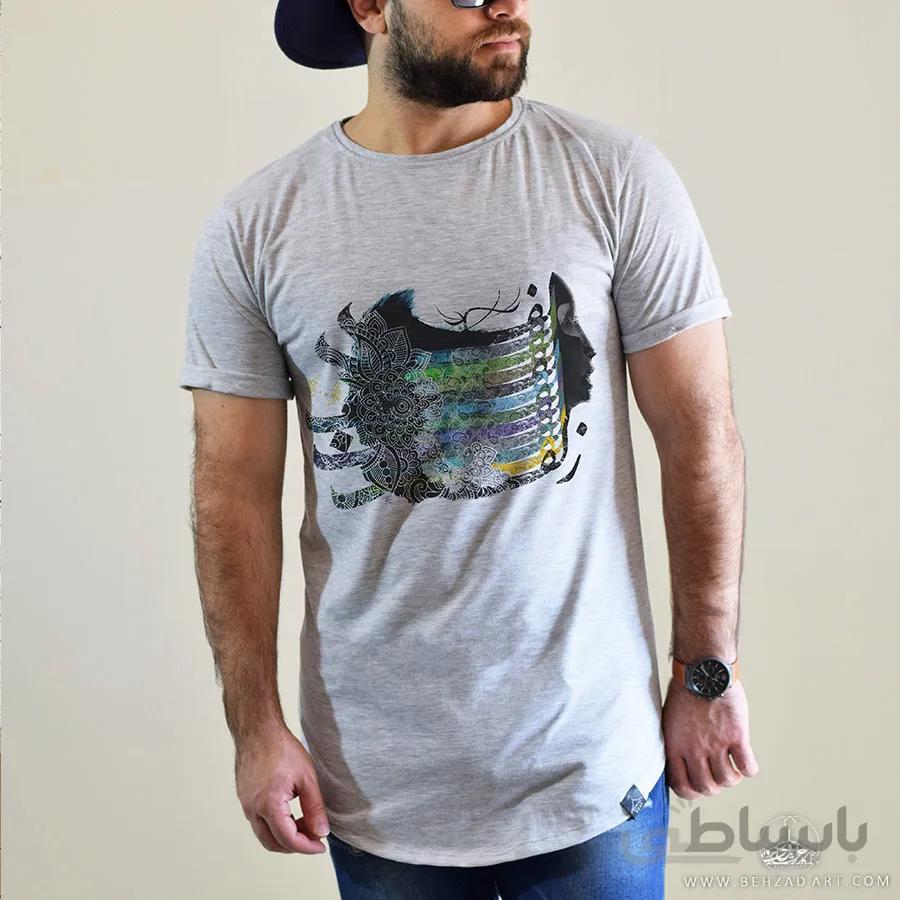 تیشرت مردانه طرح زلف