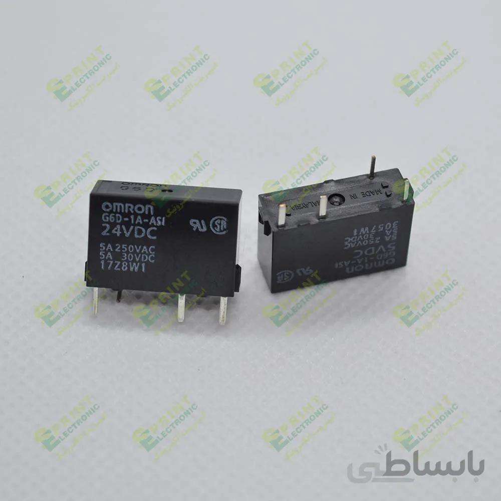 رله 24 ولت باریک 4 پایه 5 آمپر Omron G6D-1A-ASI-24VDC