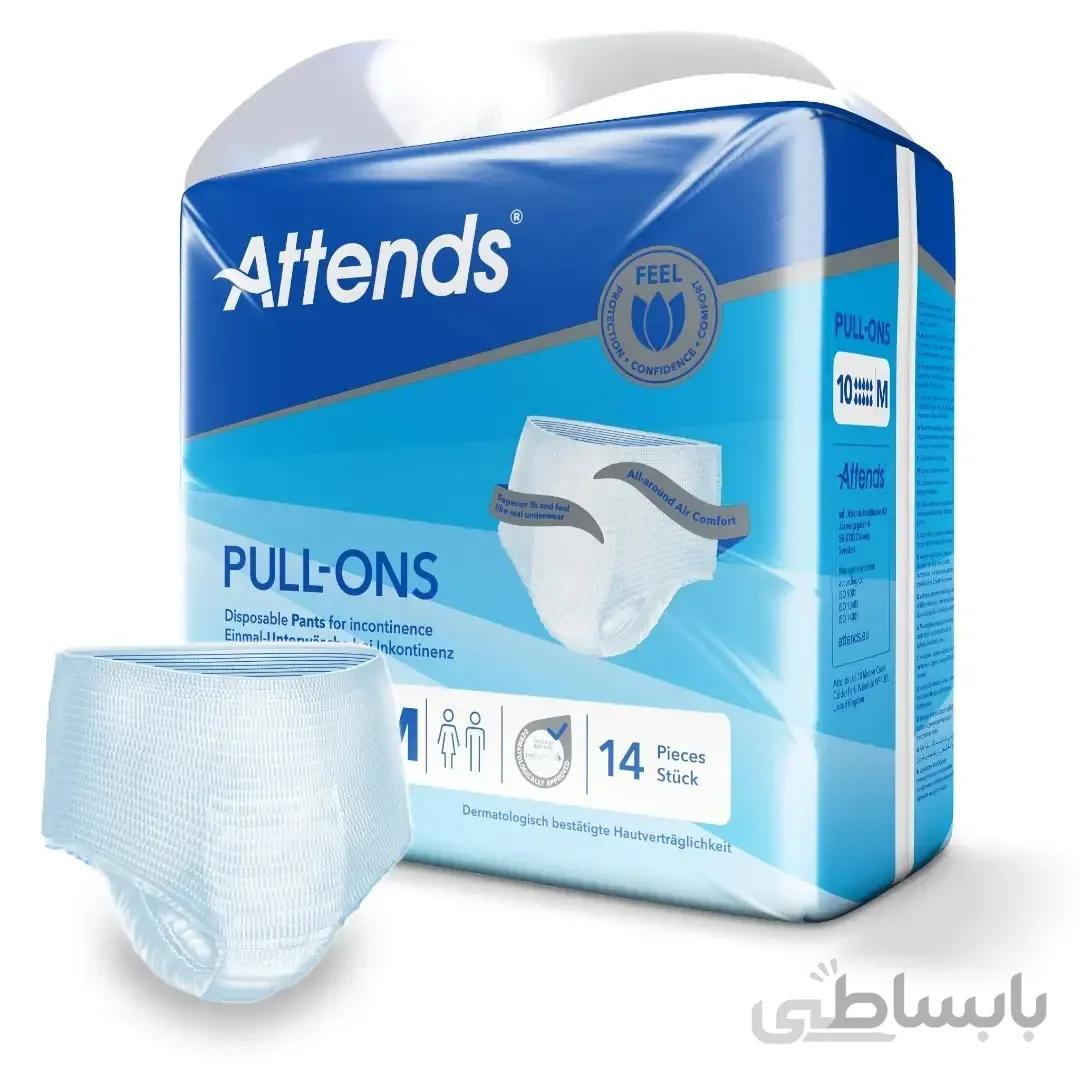 پوشک بزرگسال شورتی بی اختیاری اتندز سایز بزرگ ۱۴ عددی با جذب ۱۰ قطره