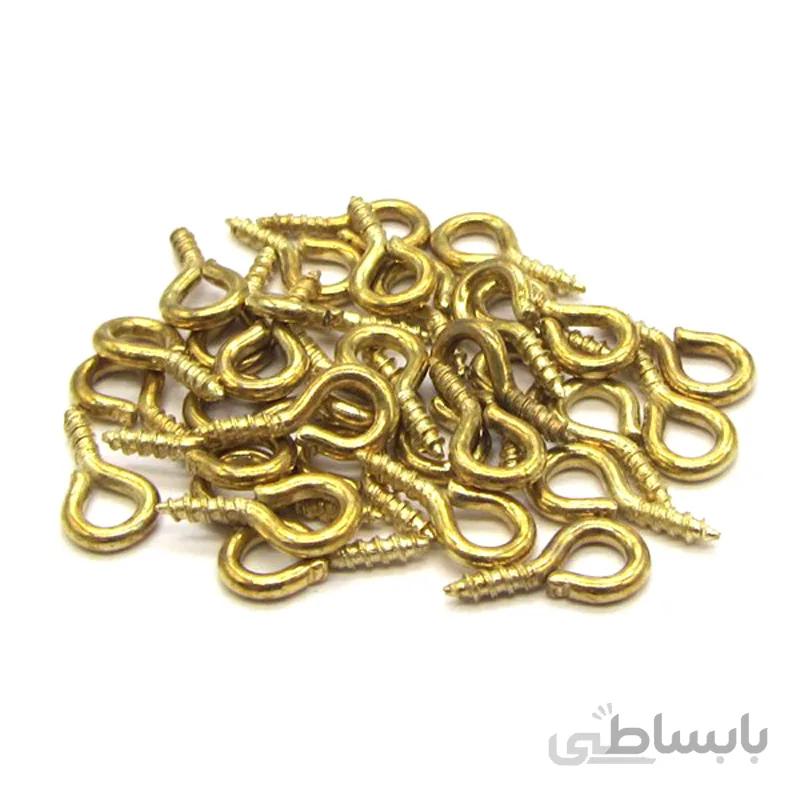 پیچ چشمی حلقه درشت طلایی طول 10 میلی متر بسته 25 عددی