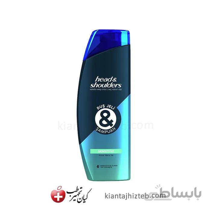 شامپو سر و بدن head & shoulders مدل sensitive حاوی 360 میل