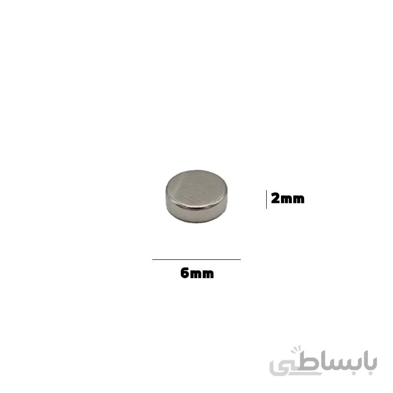 آهنربا نئودیمیوم دیسکی 2*6 میلیمتر گرید 42