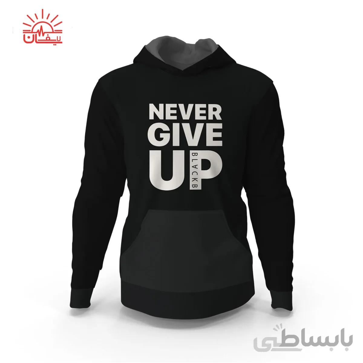 هودی مشکی Never give up