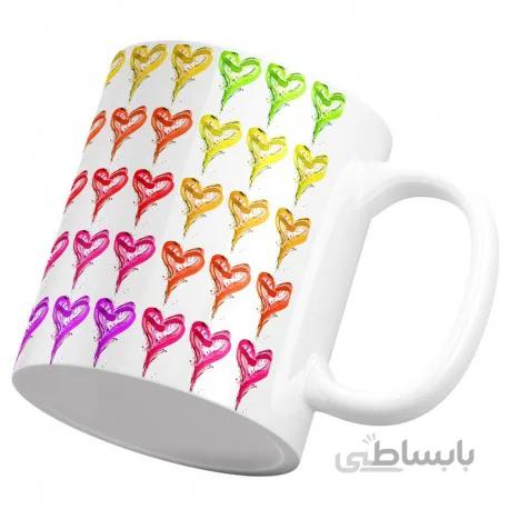 ماگ قلب ماژیکی رنگارنگ