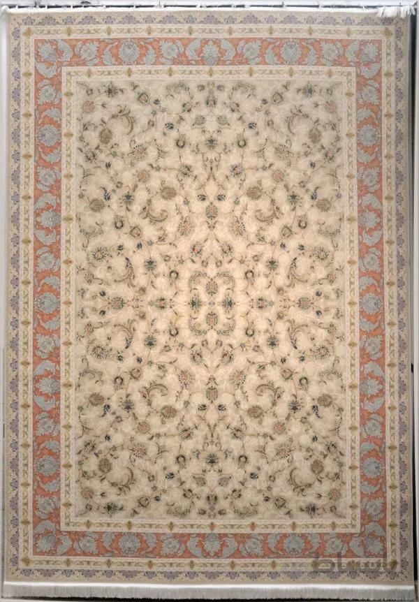 فرش کاشان 1200 شانه طرح افشان تبریزی ترمه ای