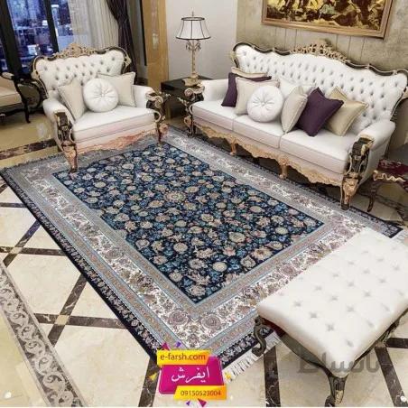 فرش ماشینی پرشین مشهد طرح 36005 سورمه ای