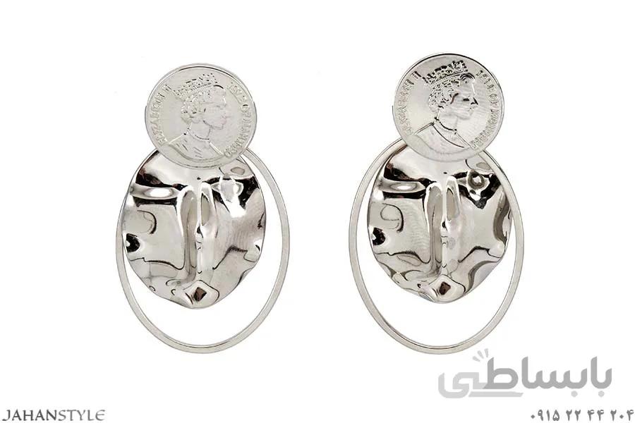 گوشواره شامپاینی دخترانه پایه نقره