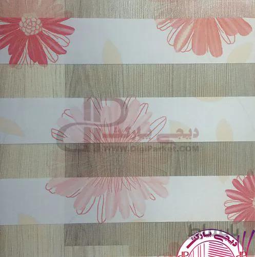 پرده زبرا گل همیشه بهار قرمز