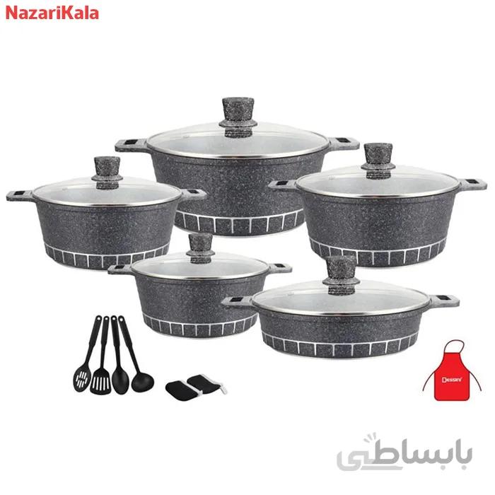 سرویس قابلمه گرانیت 17 پارچه دسینی