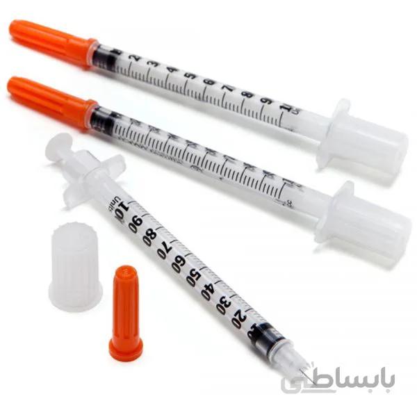 سرنگ یکپارچه انسولین بی دی حجم 1 میلی‌لیتر با سرسوزن گیج 31 و طول 8 میلی متر BD Insulin Syringe 1 ml ( بسته 10 عددی)