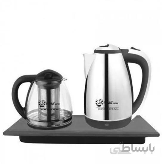چای ساز فوما مدل FU-620 ا ین محصول از یک کتری و یک قوری تشکیل شده است که روی یک صفحه گرم کننده قرار گرفته اند. کتری این مجموعه از جنس استیل می باشد.