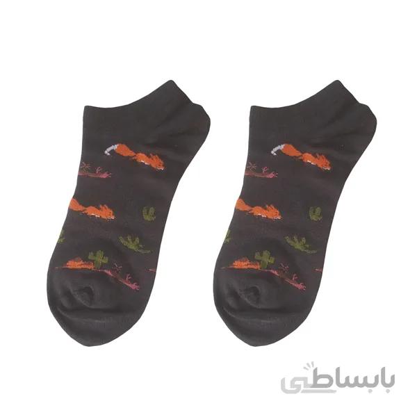 جوراب مچی فانتزی زنانه طرح کاکتوس و روباه کد PH433