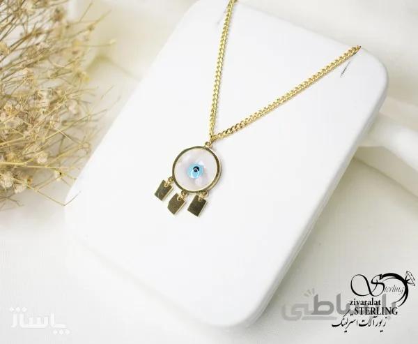 گردنبند زنانه چشم نظر آویز مربعی کد 657340