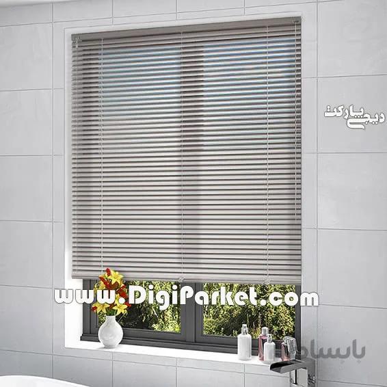 پرده کرکره فلزی طوسی ساده ۱۶ میلیمتری P38