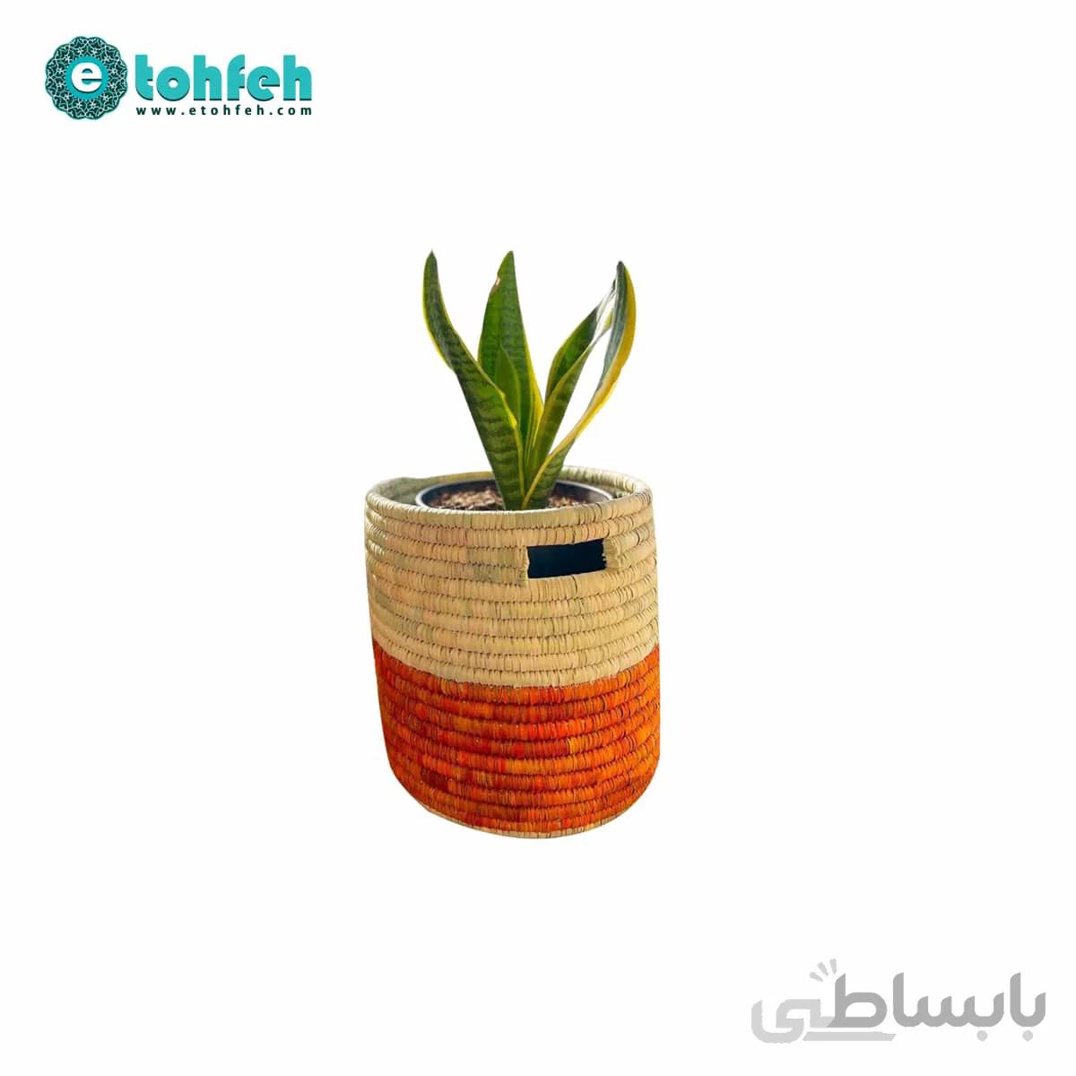گلدان حصیری دسته دار