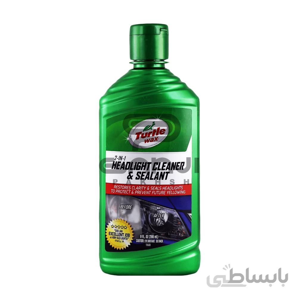 پولیش چراغ و محافظ ترتل واکس مخصوص از بین بردن خط و خش و ماتی چراغ های خودرو Turtle Wax مدل Headlight Cleaner & Sealant