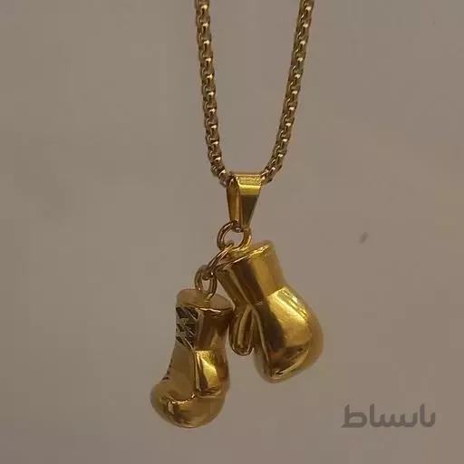 گردنبند دستکش بوکس طلایی
