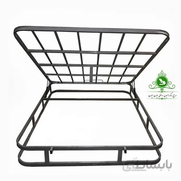 کفی تخت خواب دو نفره مدل جکدار تمام کلاف گرد