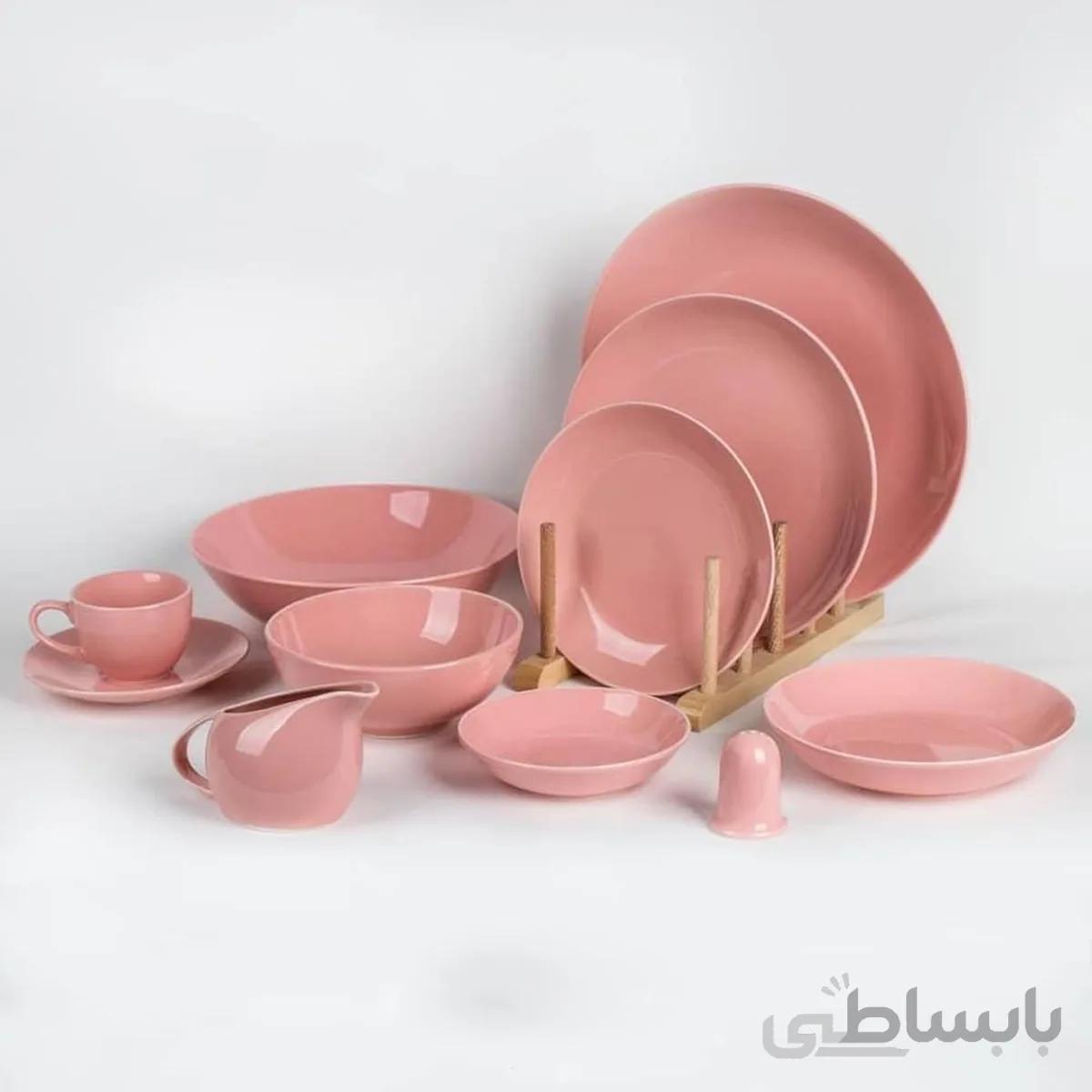 سرویس غذاخوری 30 پارچه کلارا مدل سیگنیچر صورتی