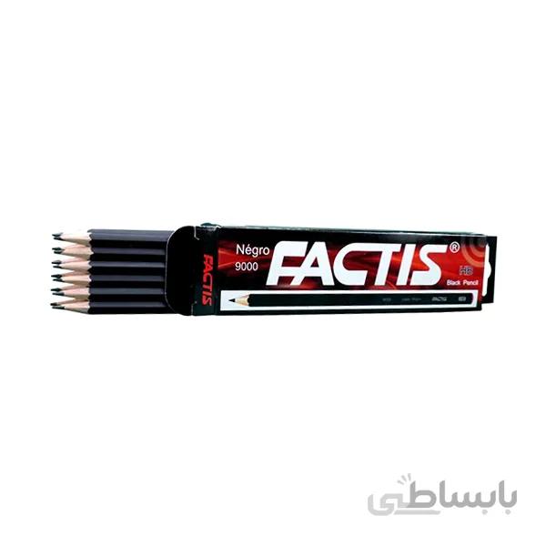 مداد مشکی نگرو بسته 12 عددی مارک فکتیس factis