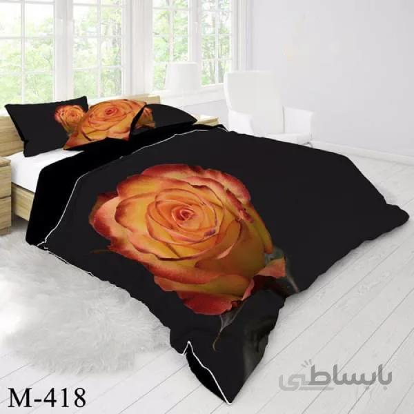 روتختی سه بعدی ساتن ابریشم ترک طرح گلدار - کد M 418