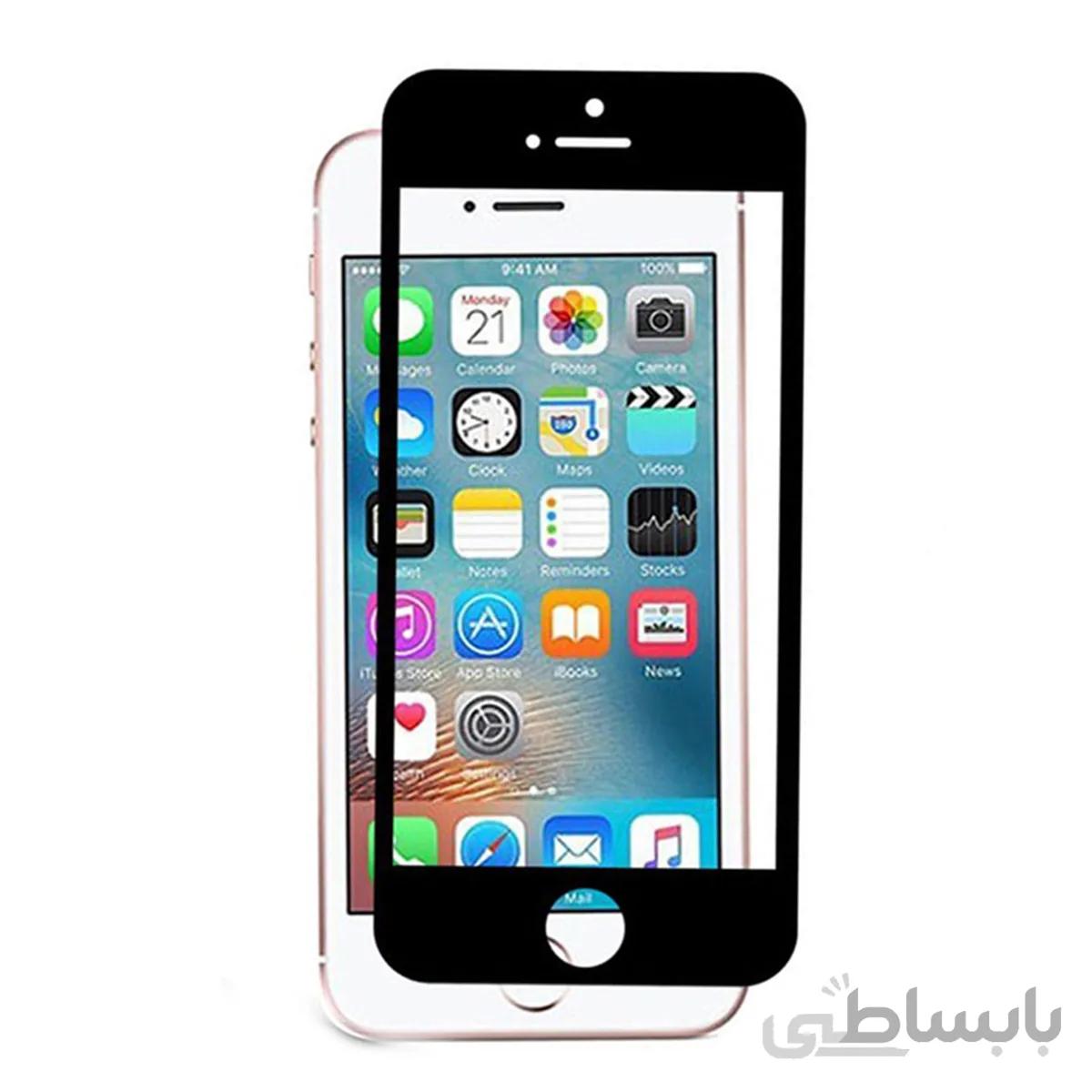 محافظ صفحه گلس فول چسب مناسب iphone 5