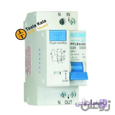 کلید محافظ جان ترکیبی الکترونیکی (RCBO) دو پل 32 آمپر پارس فانال PFL6