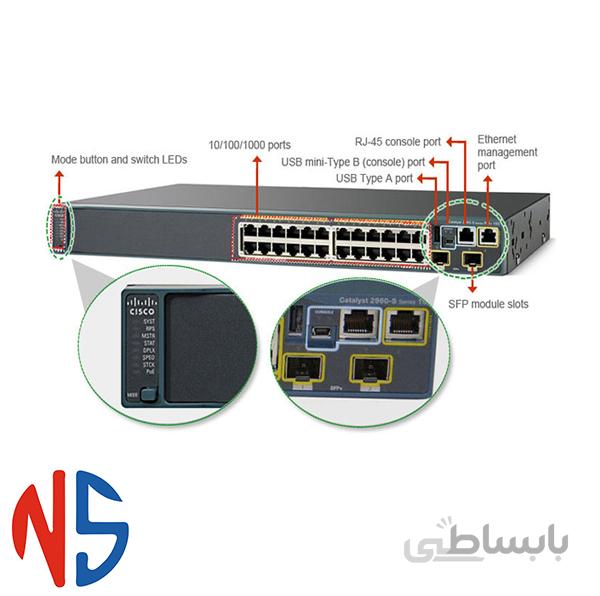 سوئیچ سیسکو Cisco WS-C2960S-24TD-L