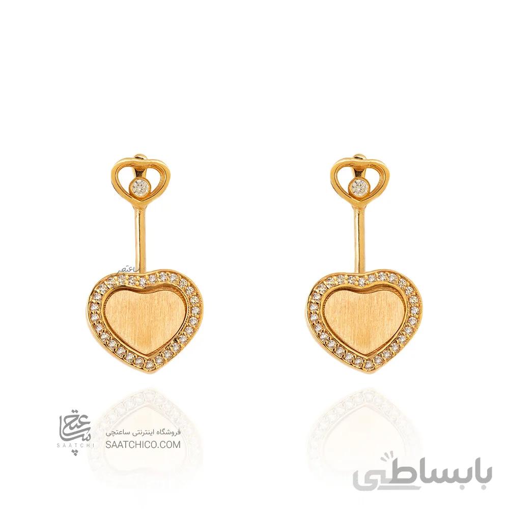 گوشواره طلا طرح قلب شوپارد کد CE431