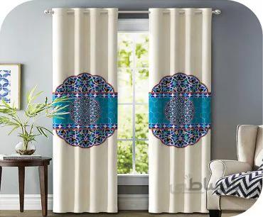 پرده چاپی حاشیه وسط سنتی - کد 484