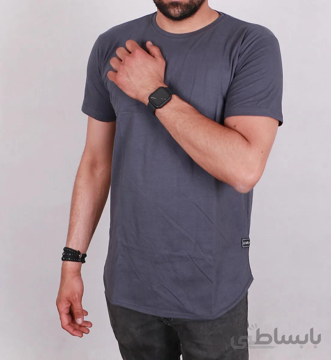 تیشرت یقه گرد مردانه لانگ فیلی ساده مدل Zara Long