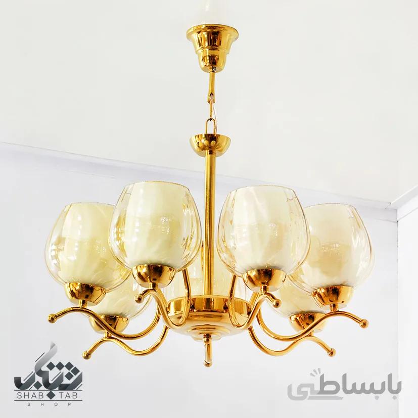 لوستر آویز هفت شعله طلا کد 804