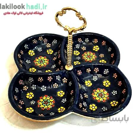 اردو خوری چهارخانه دسته دار مینا کاری