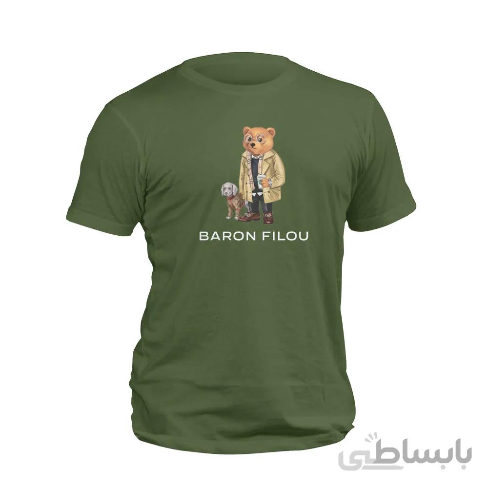 تیشرت زیتونی خرس Baron filou