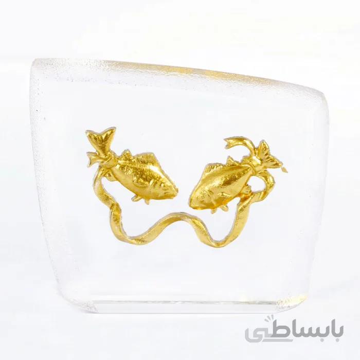 تندیس کریستال طلا طرح ماه تولد اسفند سایز کوچک CS12