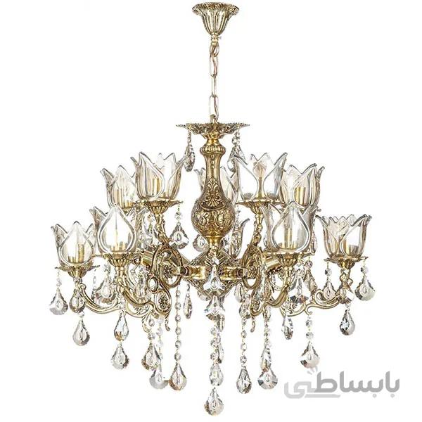 لوستر 15 شعله چشمه نور کد C2996/5+10-BO برنز