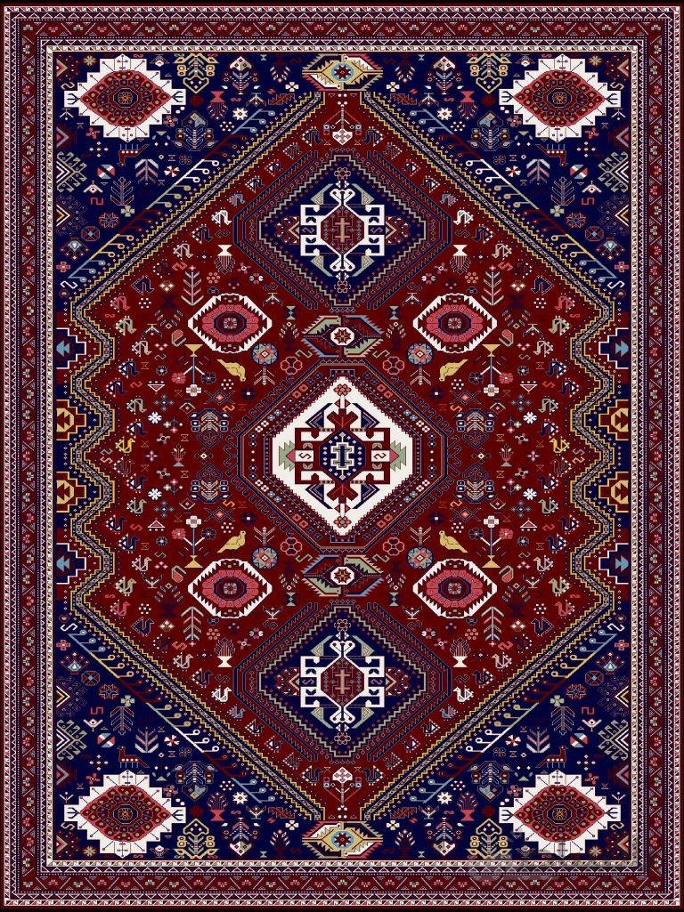 فرش ستاره کویر یزد مدل ایساتیس کد IA-I065-8244