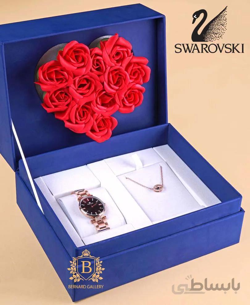 ست ساعت و گردنبند زنانه سواروسکی مدل swarovski 6793d