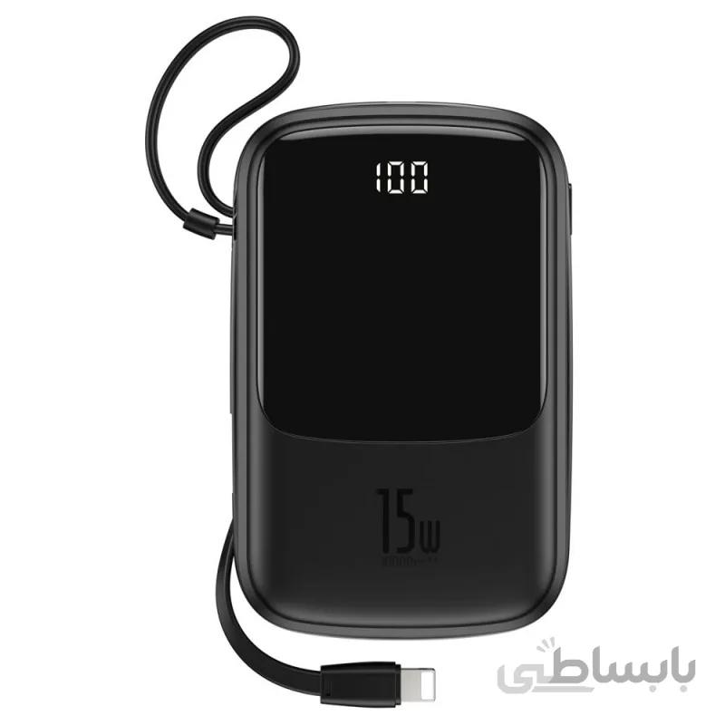 پاوربانک بیسوس با کابل لایتنینگ Baseus Q pow BS-P1001L Digital Display 10000mAh Power Bank