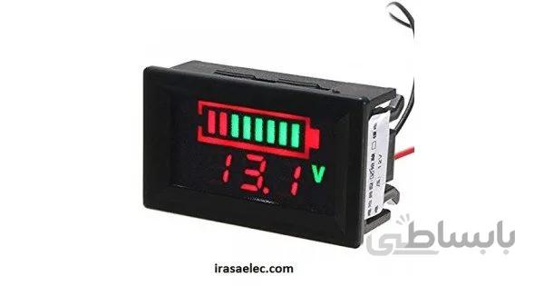 نمایشگر ولتاژ باطری 12 ولت و درصد شارژ