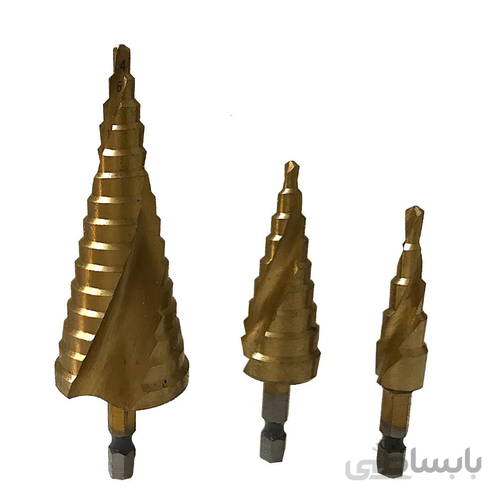 مجموعه 3 عددی مته پله ای مارپیچ