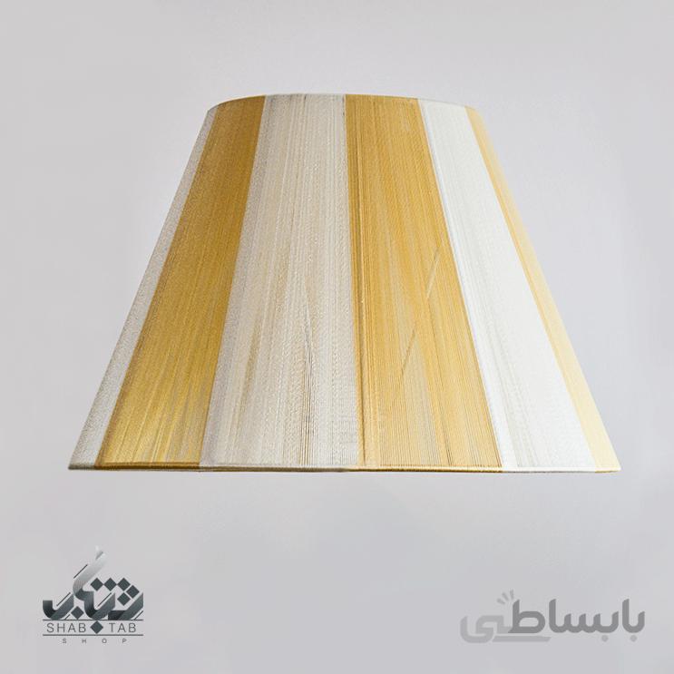 شید آباژور نخی دو رنگ کرم – طلا ، قطر 40 cm – سرپیچ E27